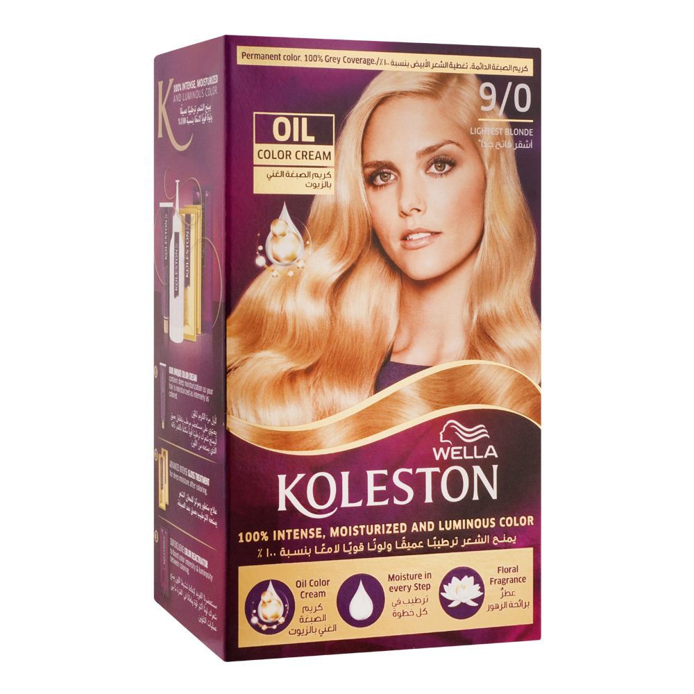 Wella Koleston Oil Color Cream Kit, 9/0, Lightest Blonde