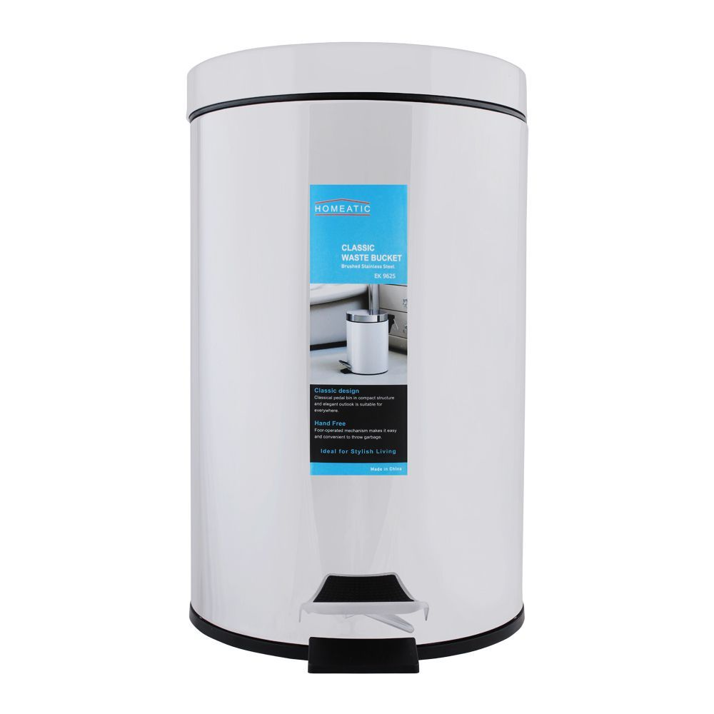 Homeatic Classic Steel Pedal Bin, 8 Liters, EK-9225-8