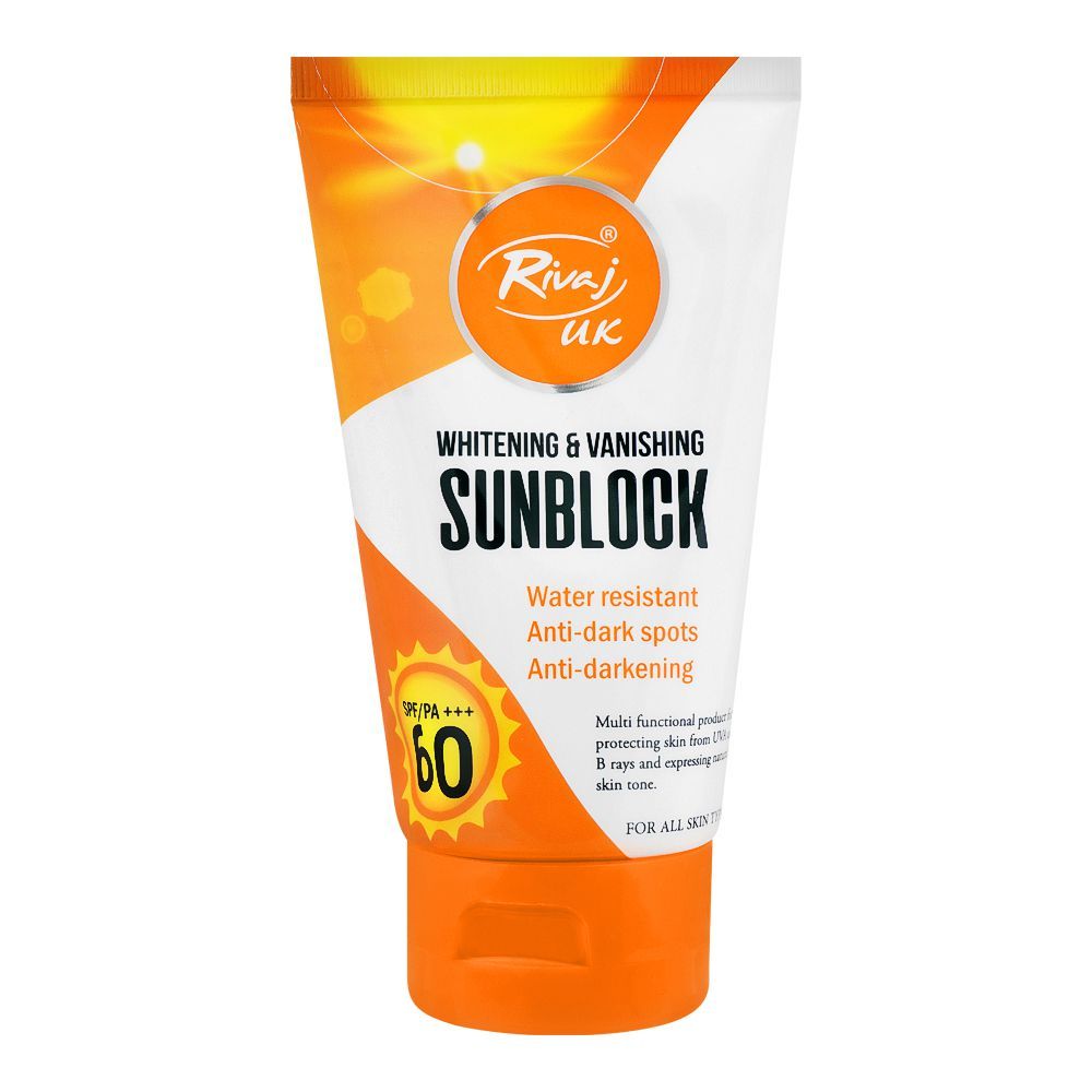 Rivaj Whitening & Vanishing Sunblock, SPF-60, 120ml