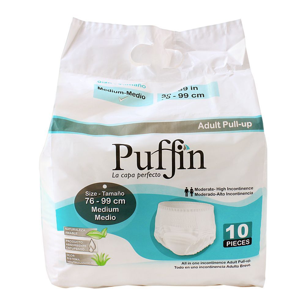 Puffin Adult Pull-Up, Medium 76-99 cm, 10-Pack