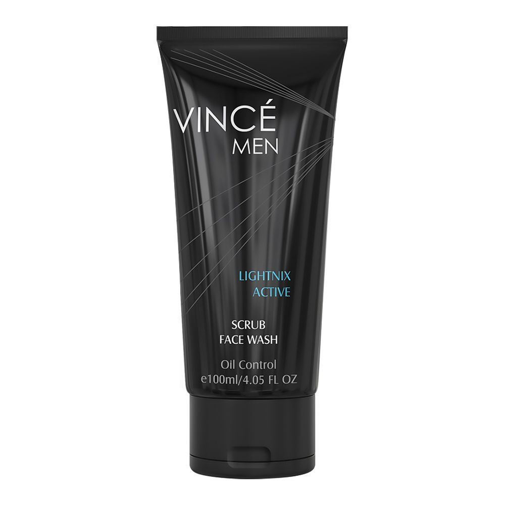 Vince Men Lightnix Active Scrub Face Wash, Oil Control, 100ml