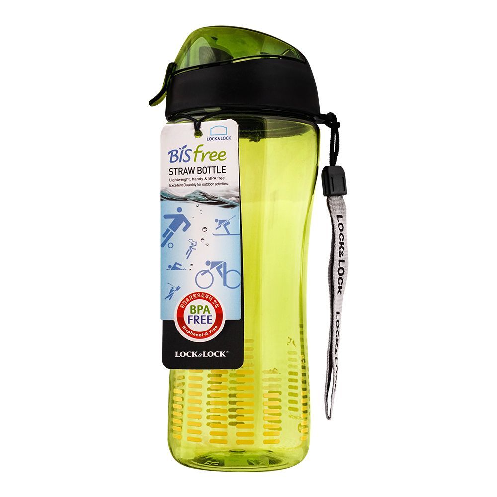 Lock & Lock Bisfree Sports Bottle, With Straw Green, 550ml, LLABF628G