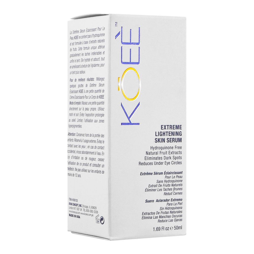 Koee Extreme Lightening Skin Serum, Eliminates Dark Spots, Reduces Under Eye Circles, 50ml