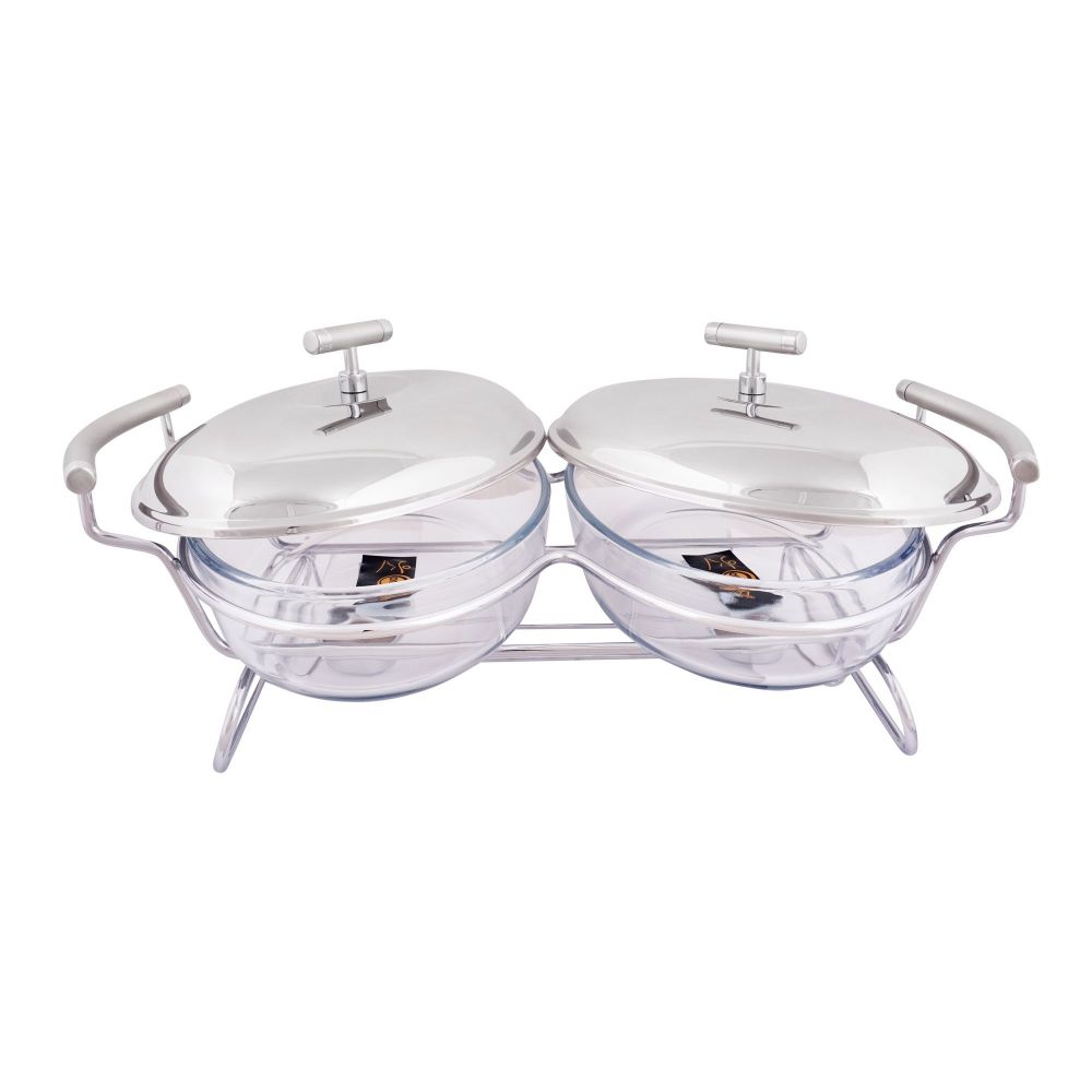 Food Warmer With Glass Dish, 2 x 1.5 Liters, KE-50