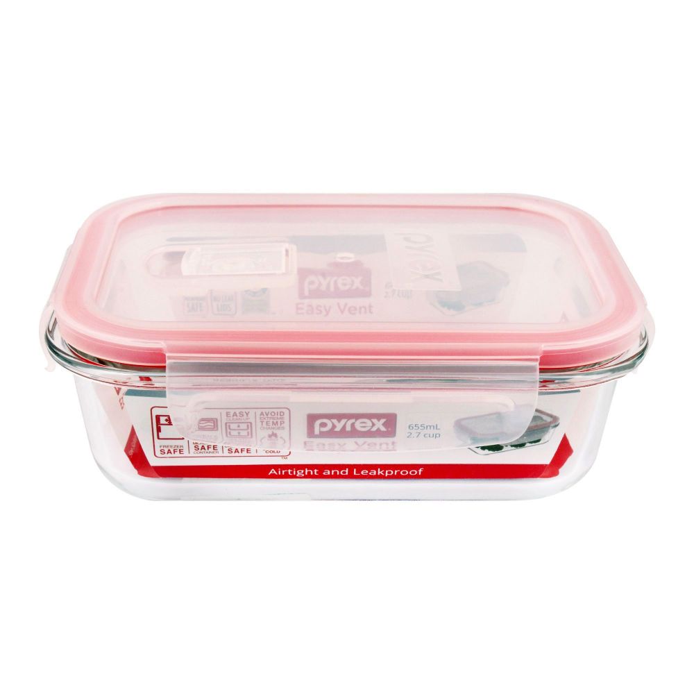 Pyrex Rectangular Bowl, 655ml+Lid PX-EV655RC-WHR