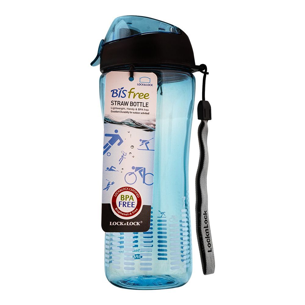 Lock & Lock Bisfree Sports Bottle LLABF628B, With Straw Blue, 550ml