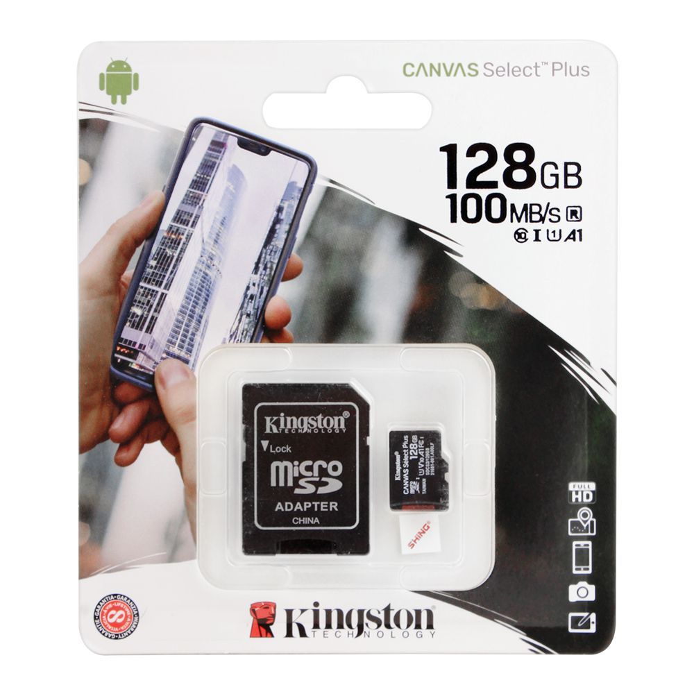 Kingston Canvas Select Plus 128GB Micro SD Card, 100MB/s, SDCS2/128GB