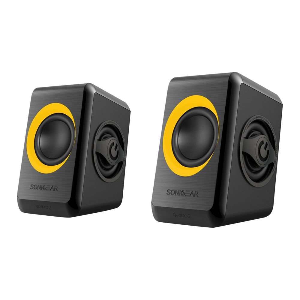 SonicEar Quatro 2 2.0 USB Speaker, Sunny Orange