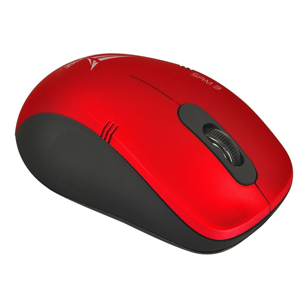 Alcatroz Stealth Air 3, 2.4G Wireless Mouse, 1600CPI, AA Battery, Medium, Metallic Red