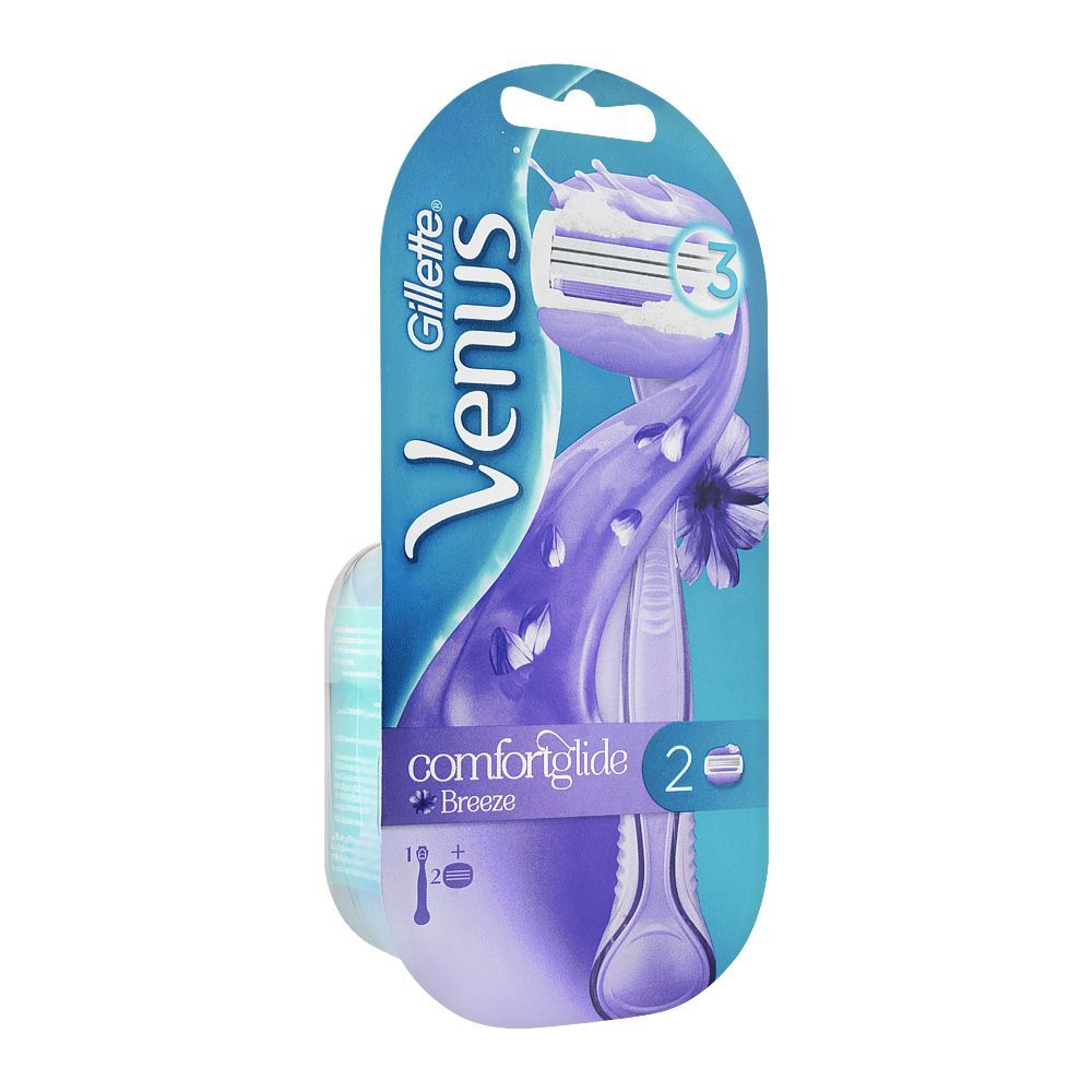 Gillette Venus Comfort Glide Breeze Women Razor + 2 Cartridges