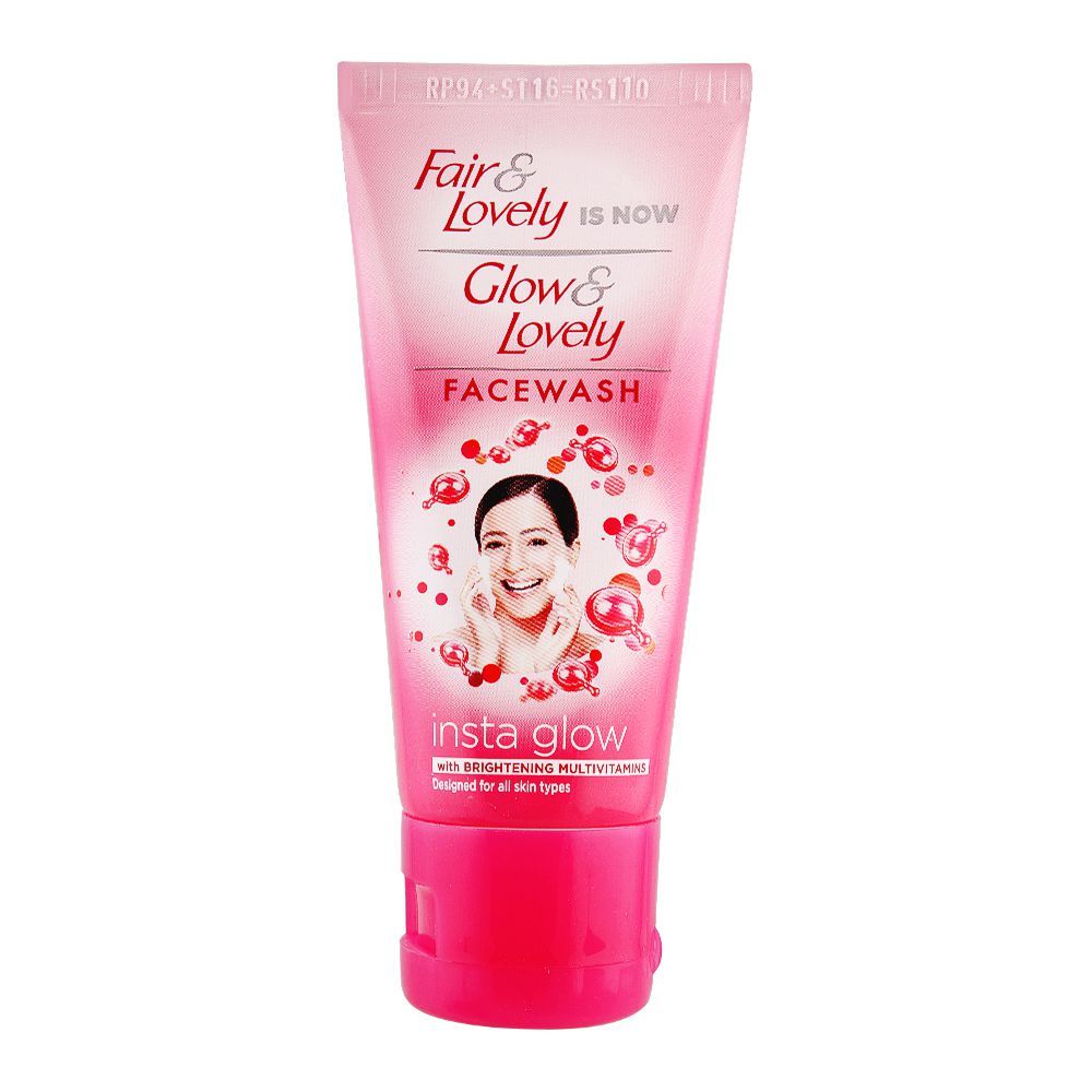 Fair & Lovely Is Now Glow & Lovely Insta Glow Face Wash, All Skin Types, 50g