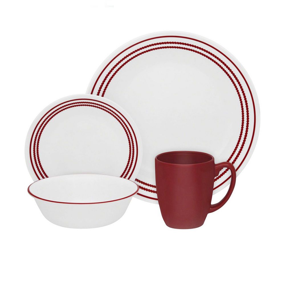 Corelle Livingware Breakfast Set, Ruby Red, 16 Piece, 16-RR-PH