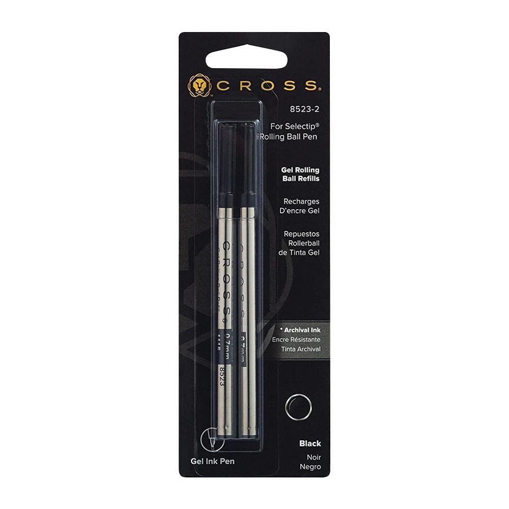 Cross Selectip Rollerball Pen Refill, Black, 2-Pack, 8523-2