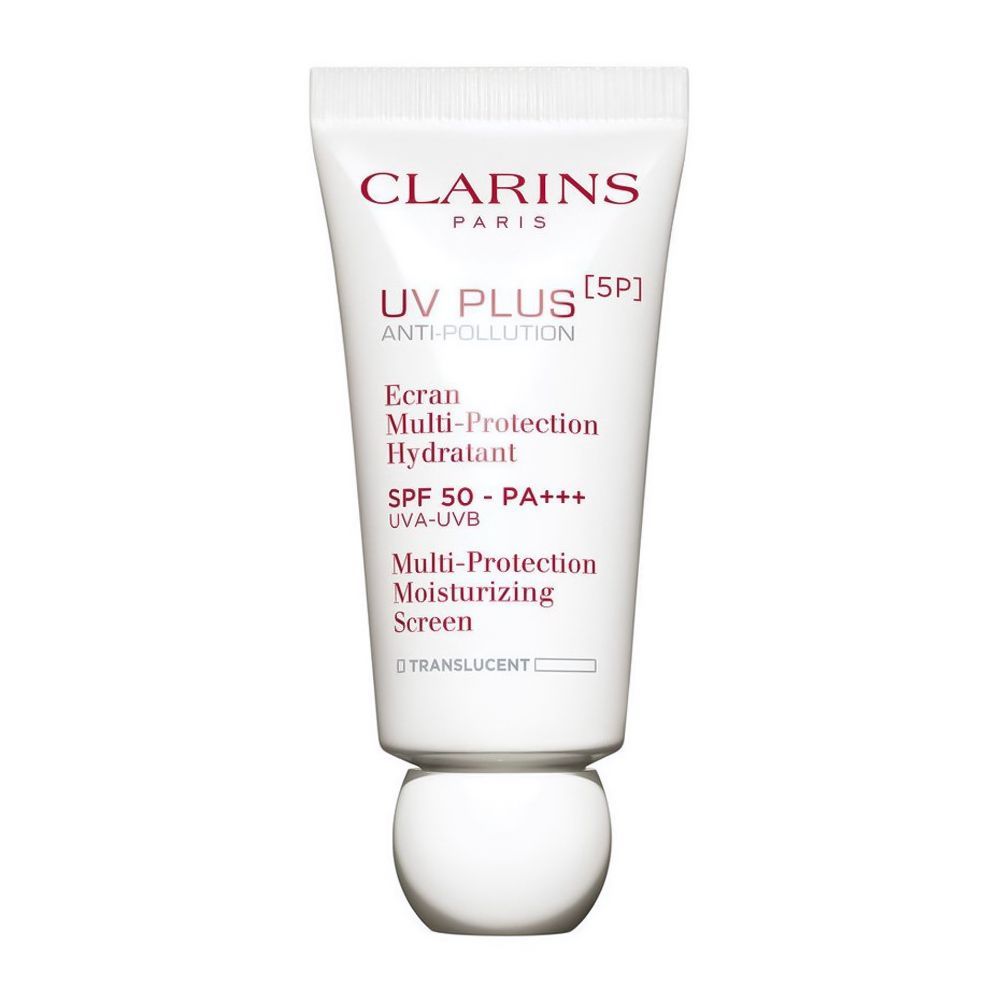 Clarins Paris UV Plus SPF 50 Multi-Protection Moisturizing Sunscreen, Translucent, 30ml