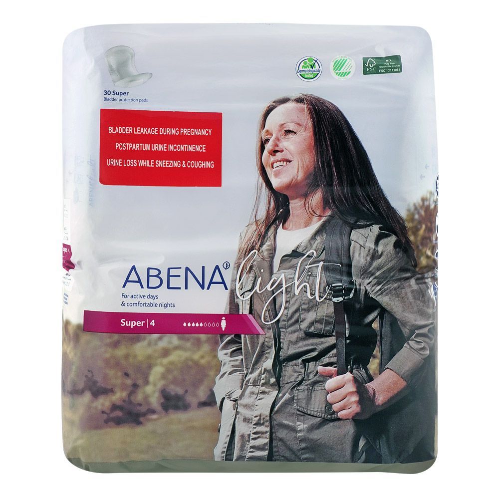 Abena Light Bladder Protection Super Pads, No. 4, 30-Pack