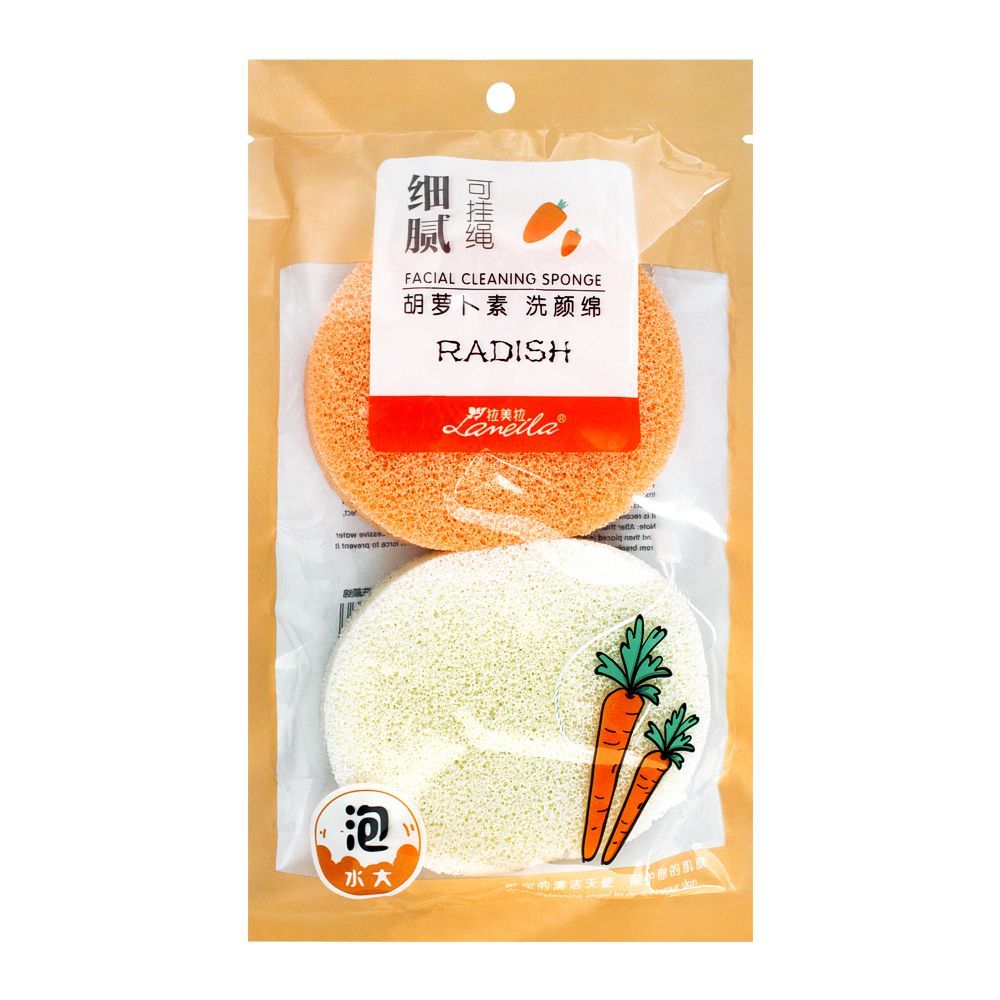 Lameila Radish Facial Cleansing Sponge, 2-Pack. B2139