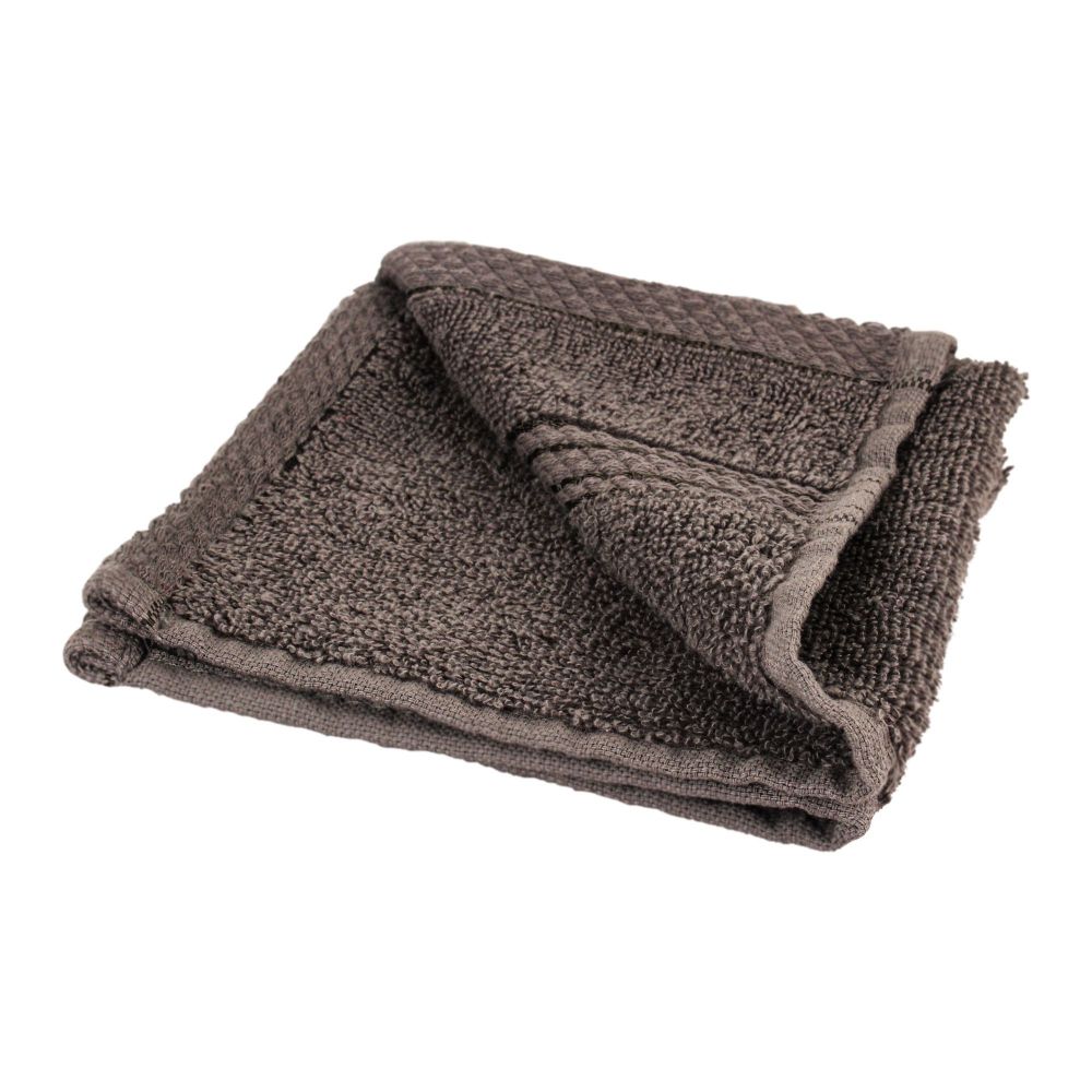 Cotton Tree Combed Cotton Wash Towel, 30x30cm, Dark Grey