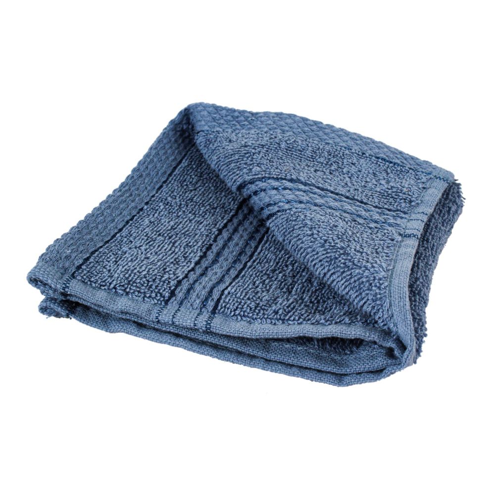 Cotton Tree Combed Cotton Wash Towel, 30x30cm, Seage Blue