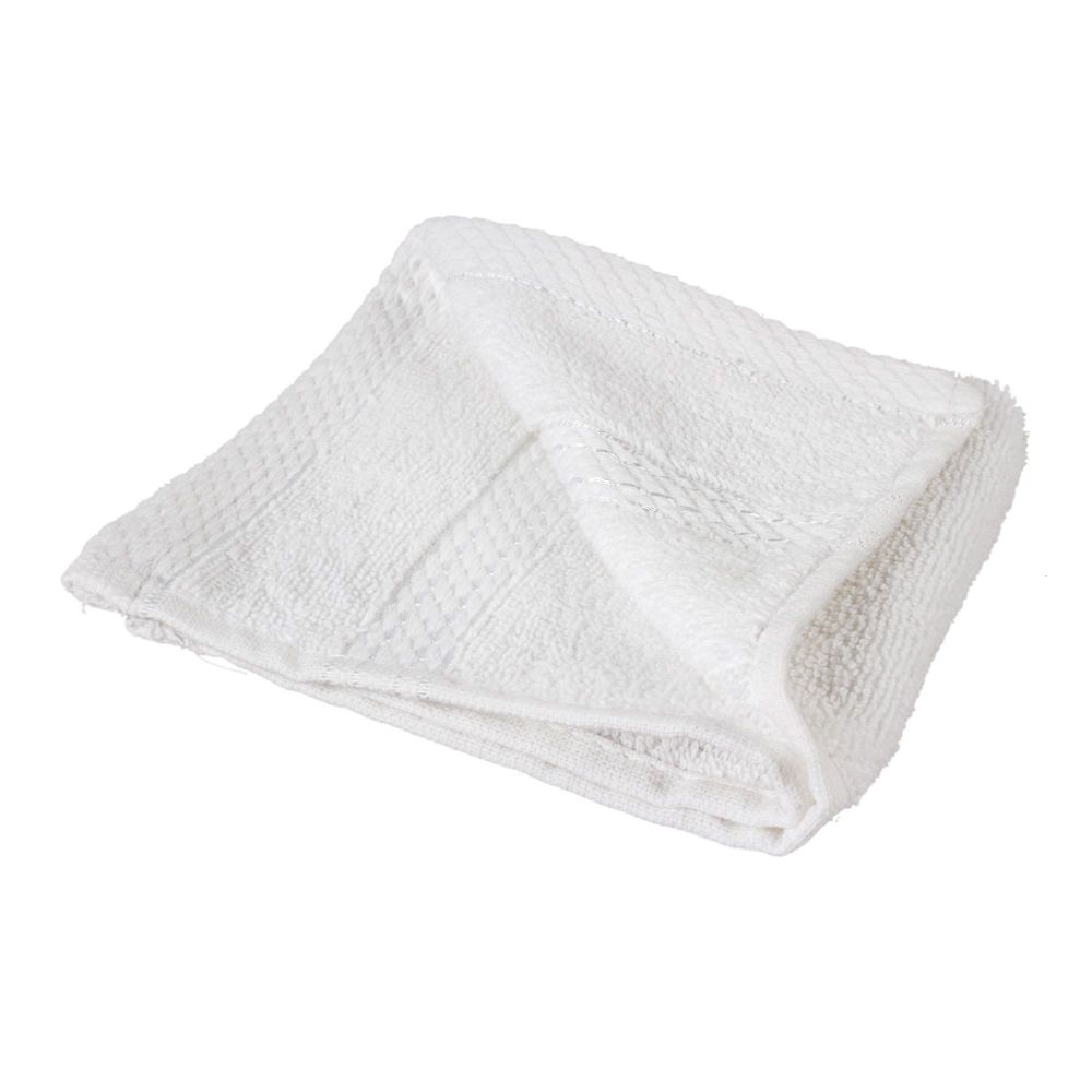 Cotton Tree Combed Cotton Wash Towel, 30x30cm, White