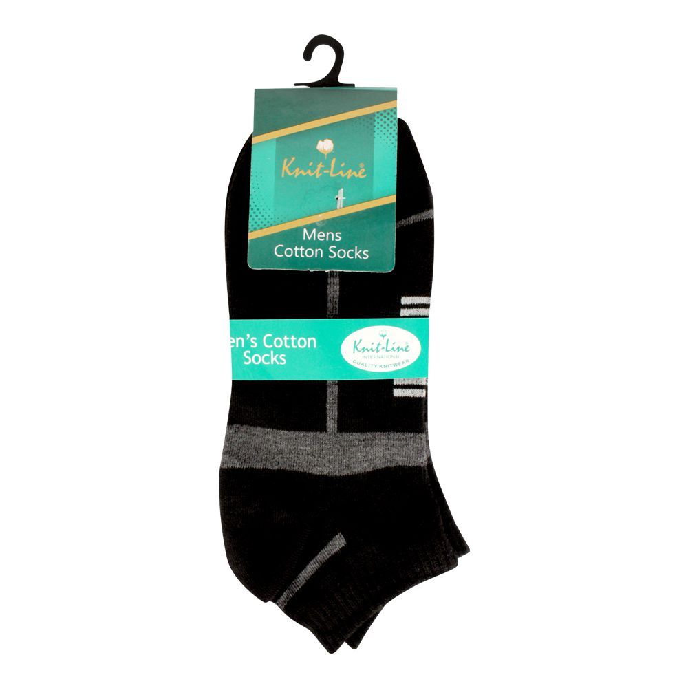 Knit Line Mens Cotton Socks, TR-Black