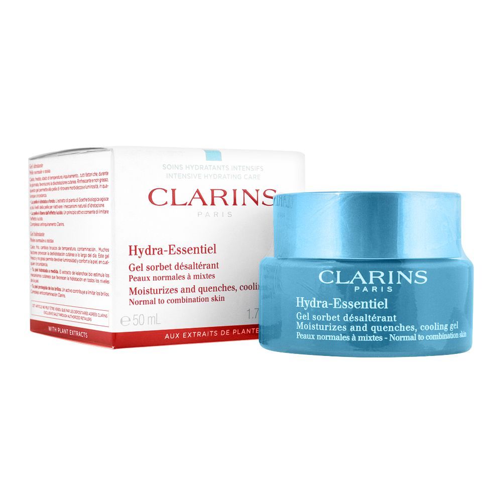 Clarins Paris Hydra-Essentiel Moisturizes And Quenches Cooling Gel Normal To Combination Skin, 50ml