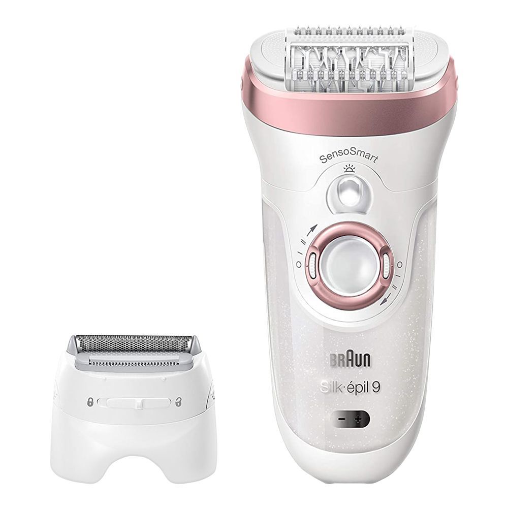 Braun Silk Epil 9 Wet & Dry Epilator, White/Pink, 9720