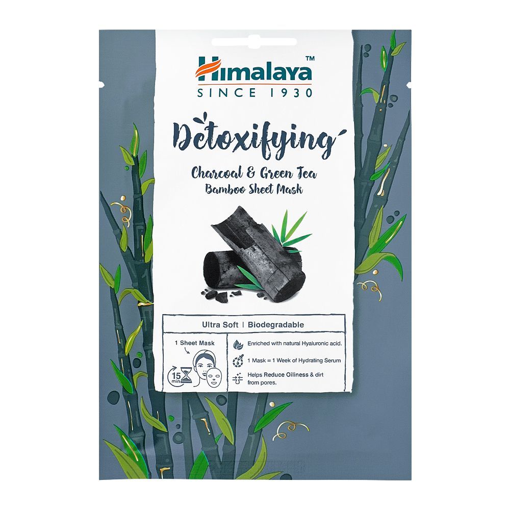 Himalaya Detoxifying Charcoal & Green Tea Bamboo Sheet Face Mask, 30ml