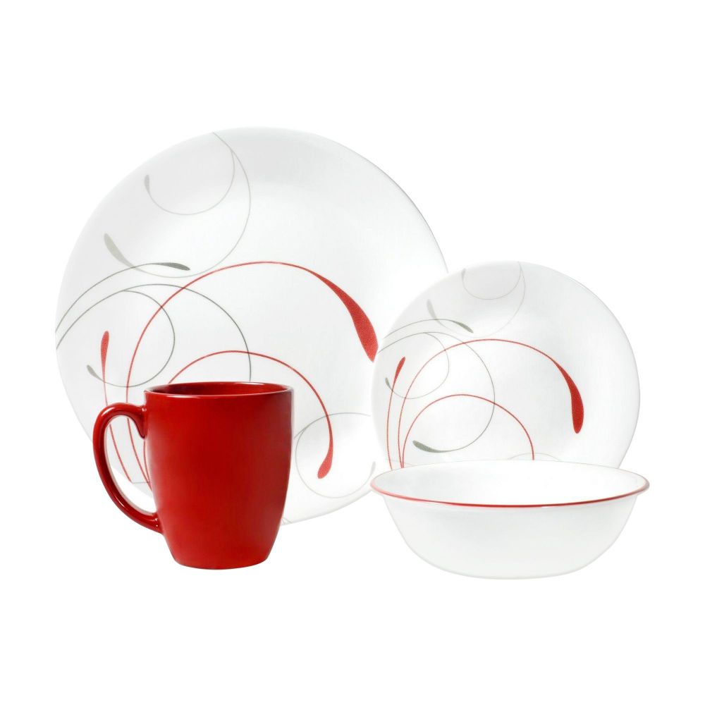 Corelle Livingware Dinnerware Set, Splendor Coupe, 16 Piece, 1123453