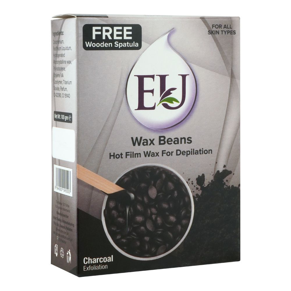 Eu Charcoal Exfoliation Hot Fim Wax Beans, 100gm