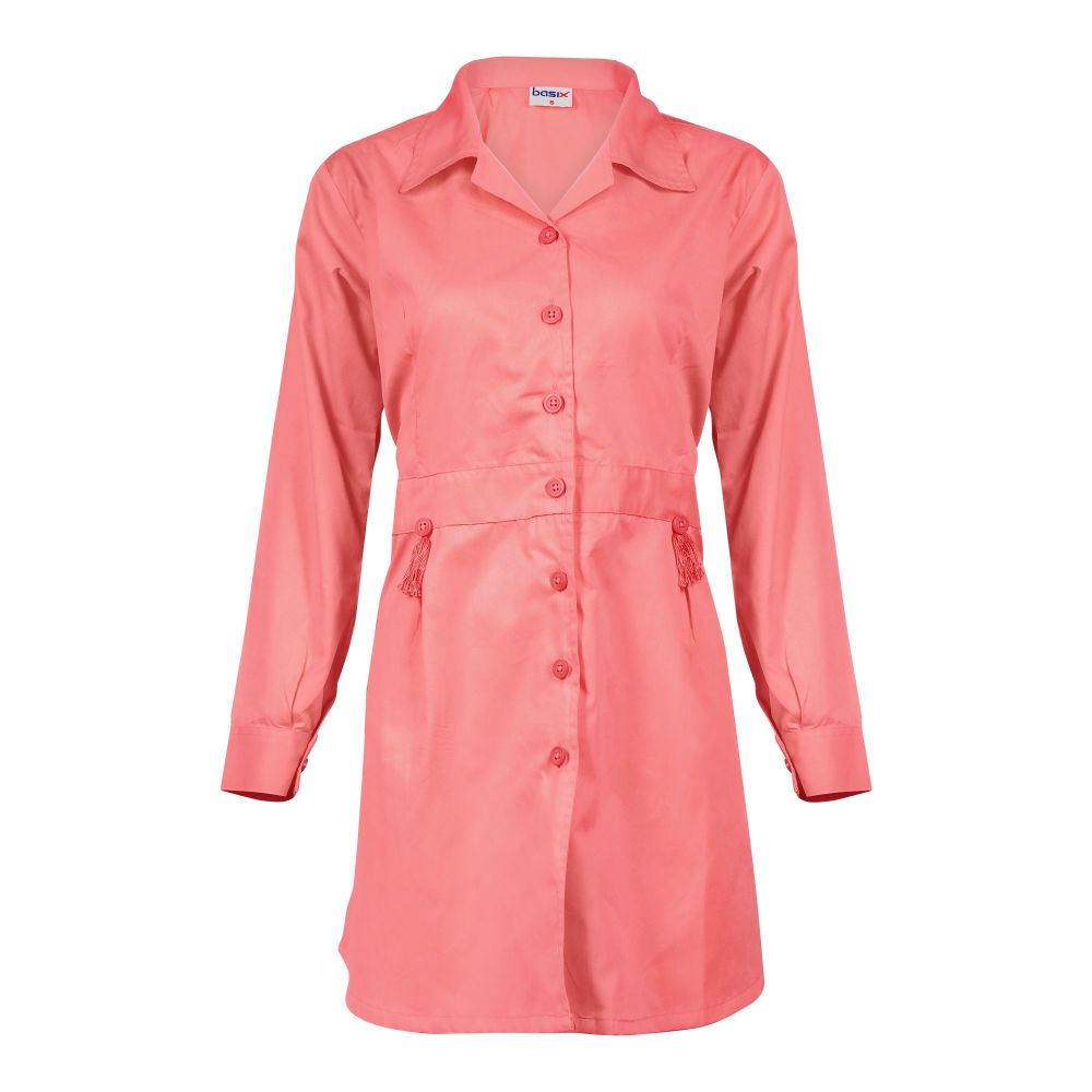 Basix Women's Cotton Button Shirt Carnation Pink, WS-554