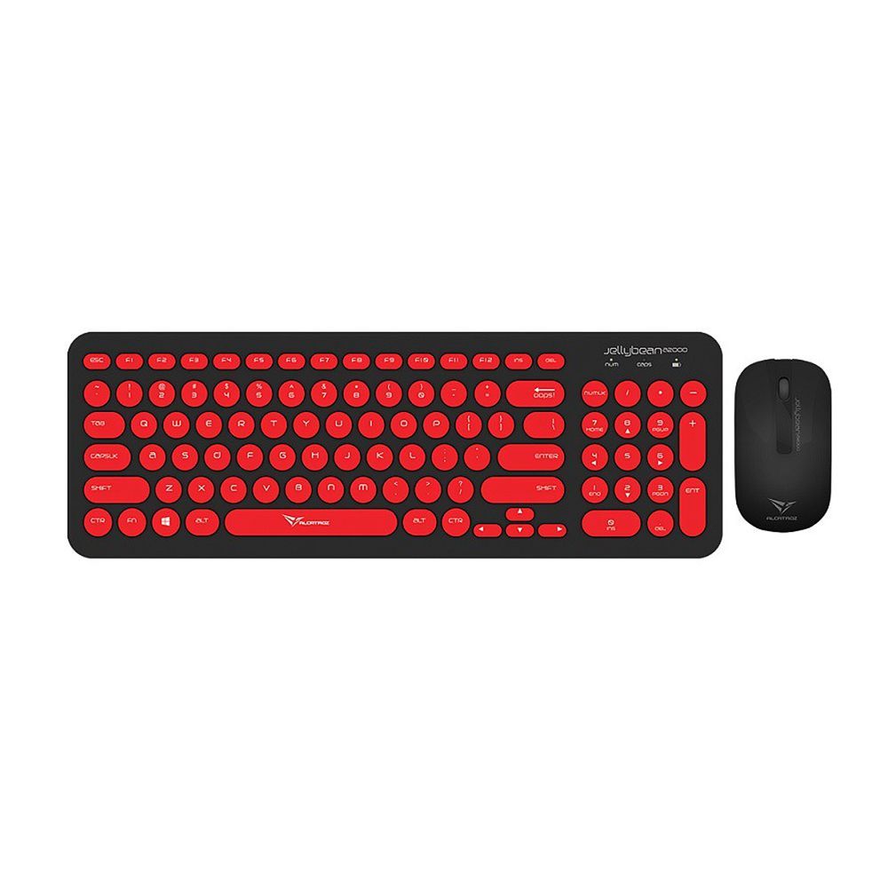 Alcatroz Jelly Bean A2000 2.4Ghz Wireless Keyboard And Mouse, Black/Red