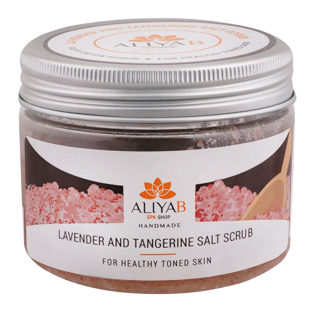 Aliya B Spa Shop Lavender And Tangerine Salt Scrub, For Healthy Toned Skin, Handmade 300ml