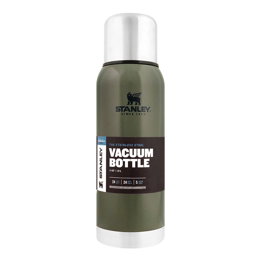 Stanley Adventure Series Stainless Steel Vacuum Bottle 1 Litre, Hammertone Green, 10-01570-020