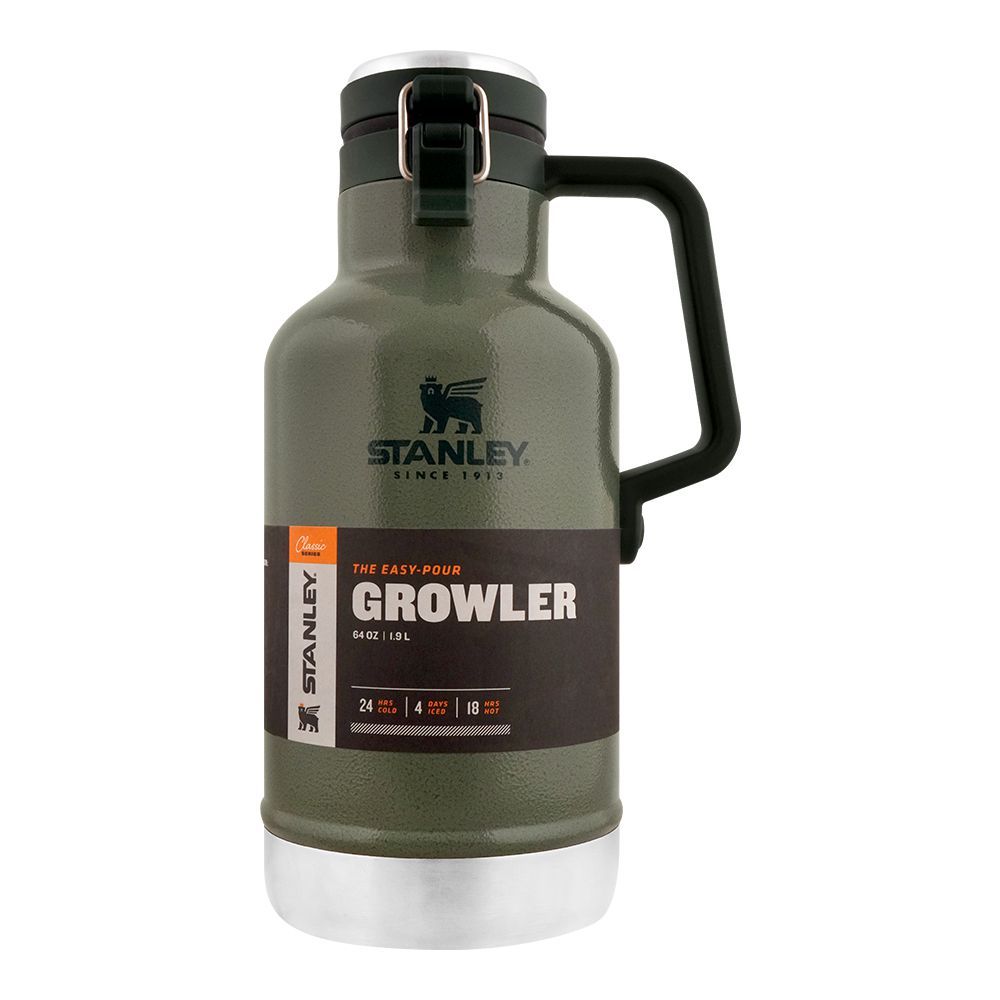 Stanley Classic Series Easy-Pour Growler 1.9 Litre, Hammertone Green, 10-01941-067