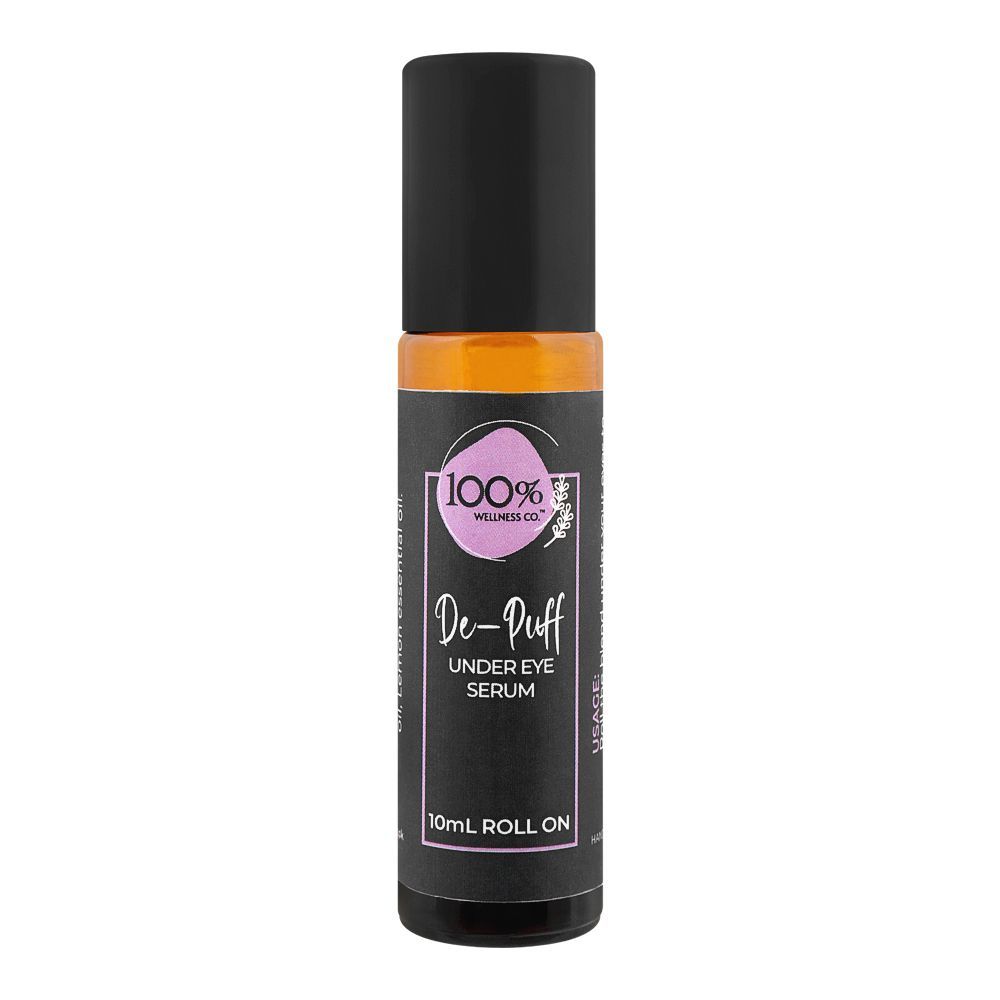 100% Wellness Co De-Puff Under Eye Serum Roll On, 10ml