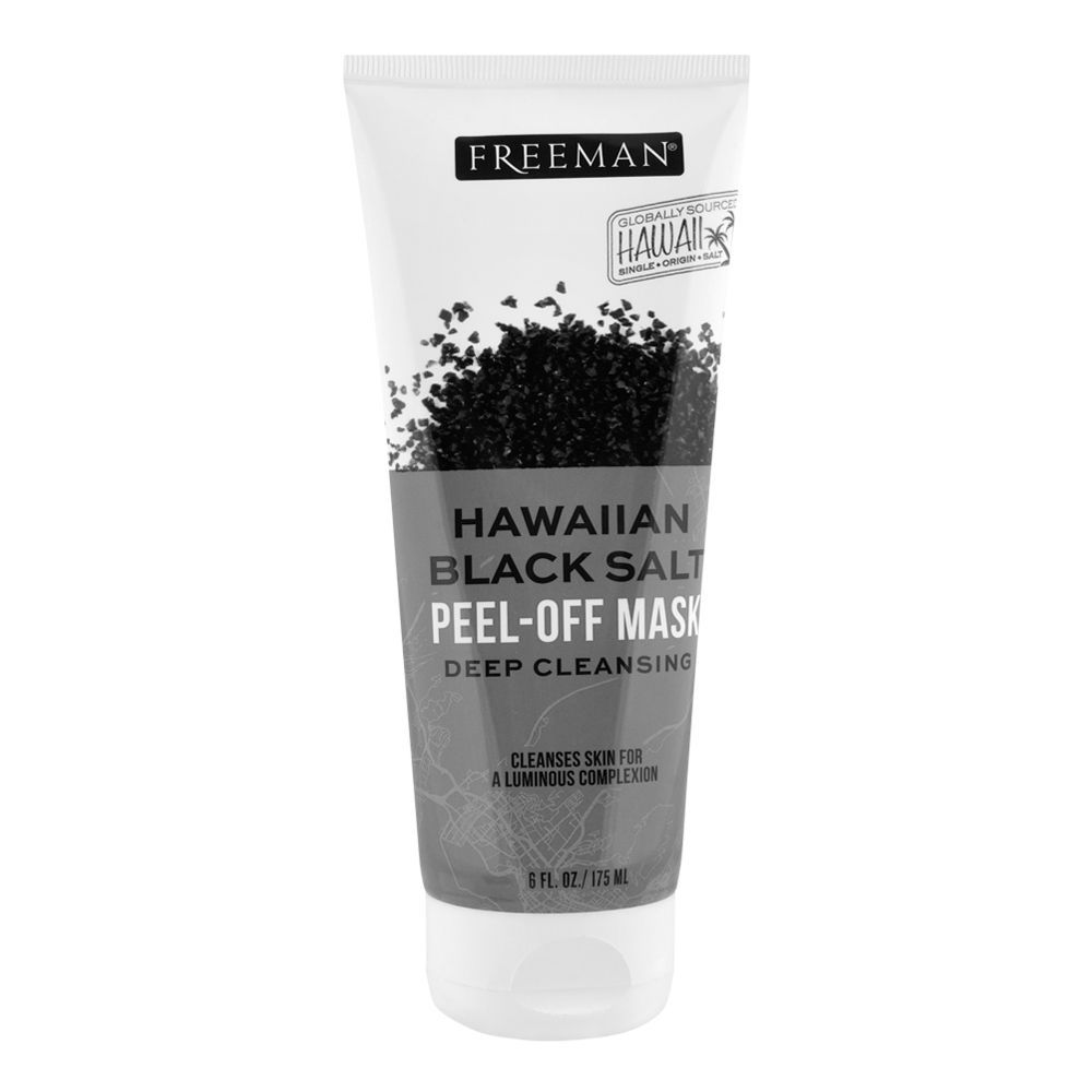 Freeman Hawaiian Black Salt Deep Cleansing Peel-Off Mask, Cleanses Skin For A Luminous, 175ml