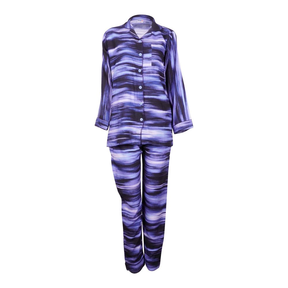 Basix Women's Loungewear Tie & Dye Navy N Black, 2 Piece Set, LW-562