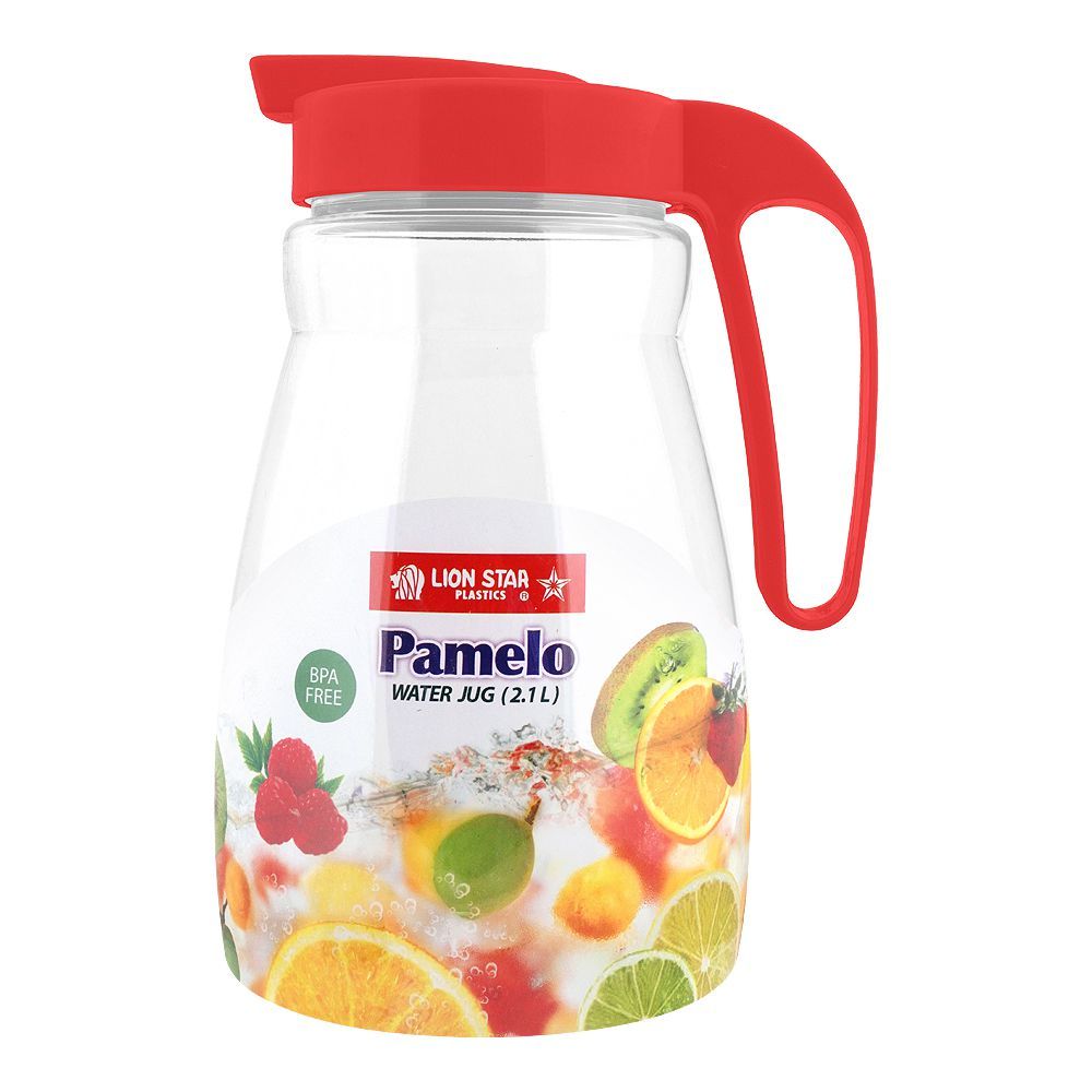 Lion Star Pamelao Water Jug, 2.1 Liters, Red, K-36