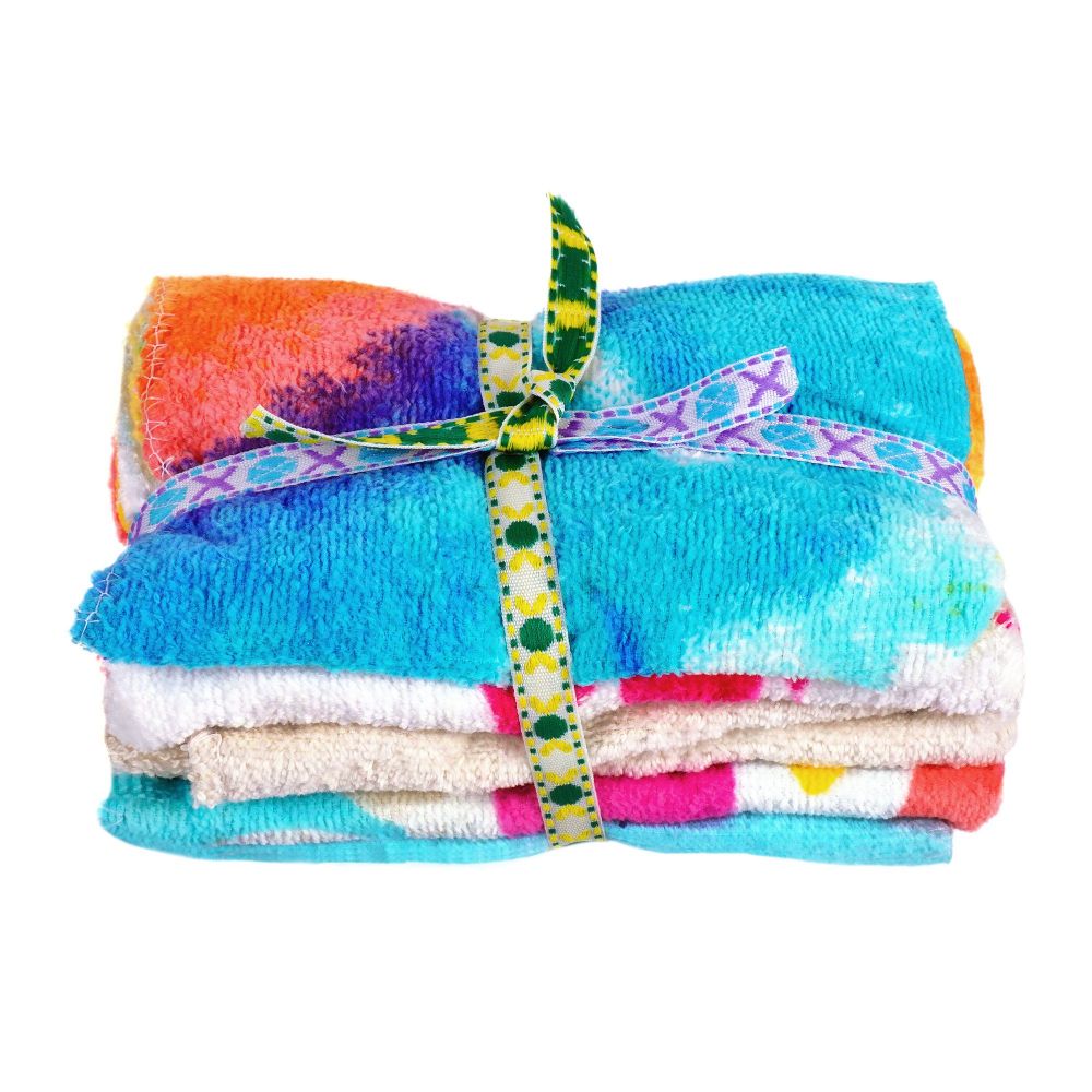 Indus Towel Ticky, Pack of 5 12x12, Multi Colour