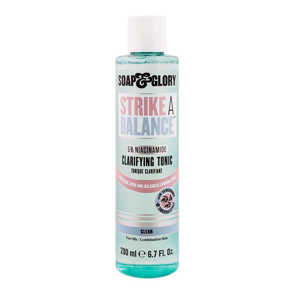 Soap & Glory Strike A Balance 5% Niacinamide Clarifying Tonic, For Oily/Combination Skin, 200ml