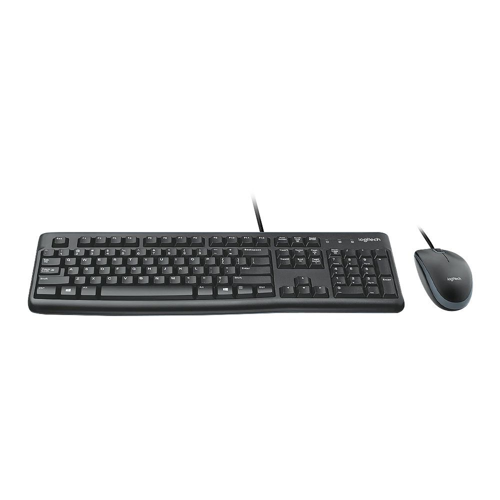 Logitech Plug And Play USB Combo Keyboard & Mouse, Black, MK120, 920-002586