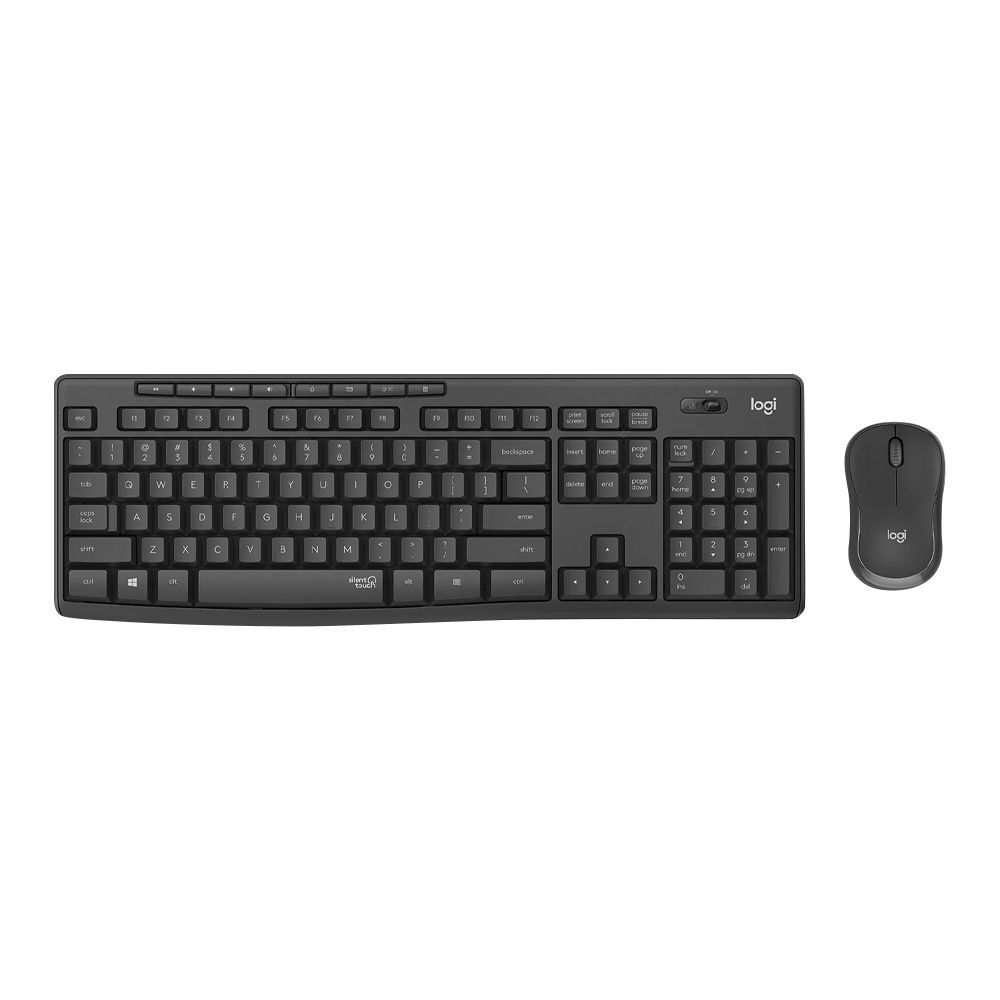 Logitech Silent Wireless Combo Keyboard & Mouse Black, MK295