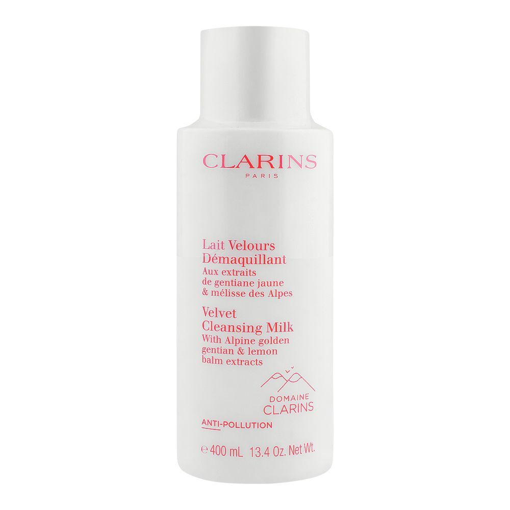 Clarins Paris Alpine Golden Gentian & Lemon Balm Extract Velvet Cleansing Milk, 400ml