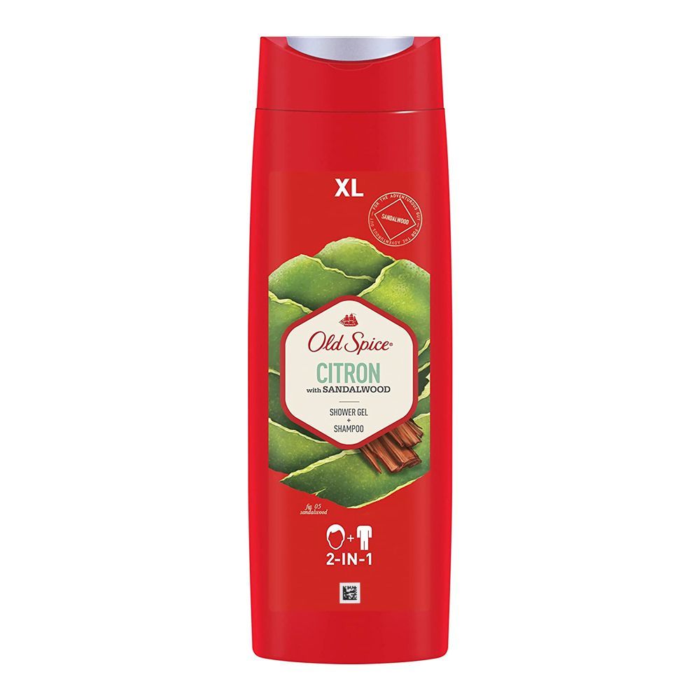 Old Spice Citron Sandalwood Scent 2-In-1 Shower Gel + Shampoo, 400ml