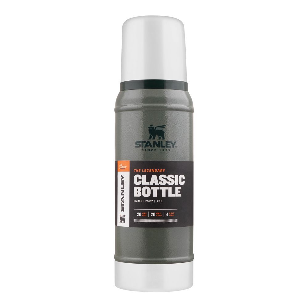 Stanley Classic Series Legendary Classic Bottle, Small, 0.75 Liter, Hammertone Green, 10-01612-027