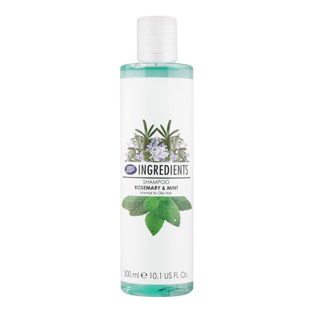 Boots Ingredients Rosemary & Mint Shampoo, Normal To Oily Hair, 300ml