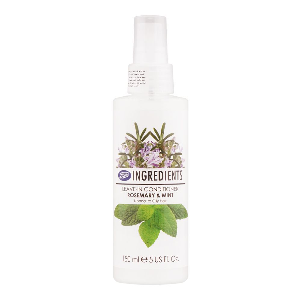 Boots Ingredients Rosemary & Mint Leave-In-Conditioner, Normal To Oily Hair, 150ml