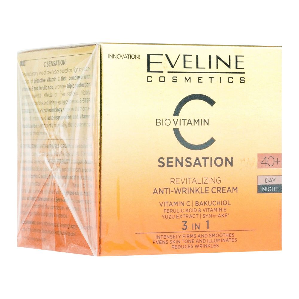 Eveline Bio Vitamin C Sensation 3-In-1 Revitalizing 40+ Day And Night Anti-Wrinkle Cream, 50ml