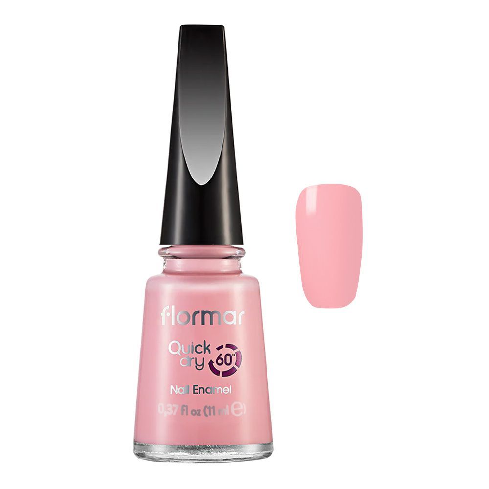 Flormar Quick Dry 60 Nail Enamel, Soft Pink, 11ml, QD02