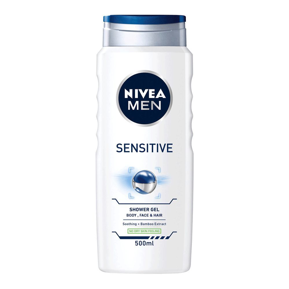 Nivea Men Sensitive Body, Face & Hair Shower Gel, 500ml